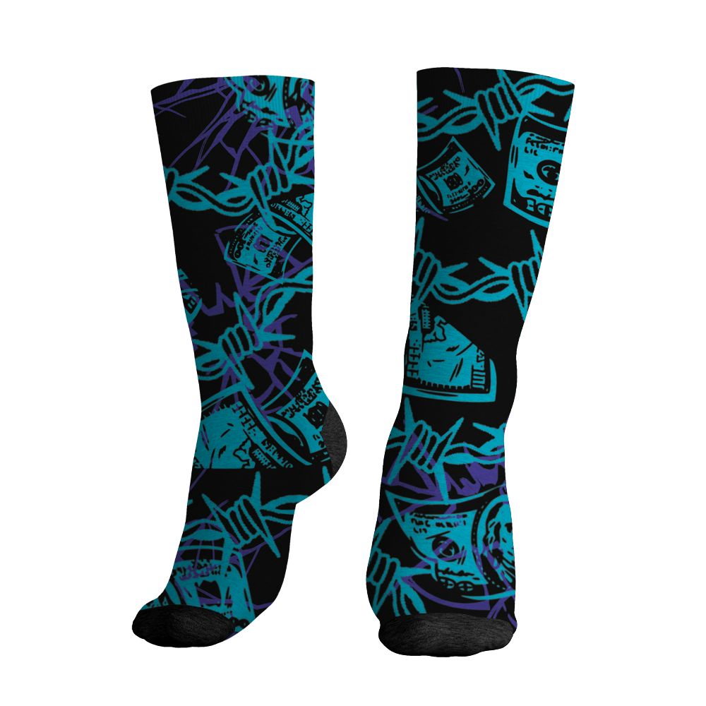 Aqua-8s-NastyJamz-Socks-Match-Doubt-Kills-Dreams-3D-All-Over-Print