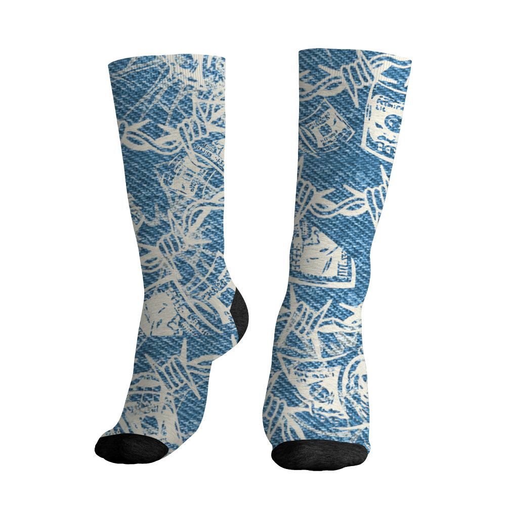 Denim-Worn-Blue-4s-NastyJamz-Socks-Match-Doubt-Kills-Dreams-3D-All-Over-Print