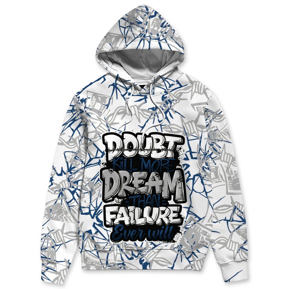 French-Blue-12s-NastyJamz-Hoodie-Match-Doubt-Kills-Dreams-All-Over-Print