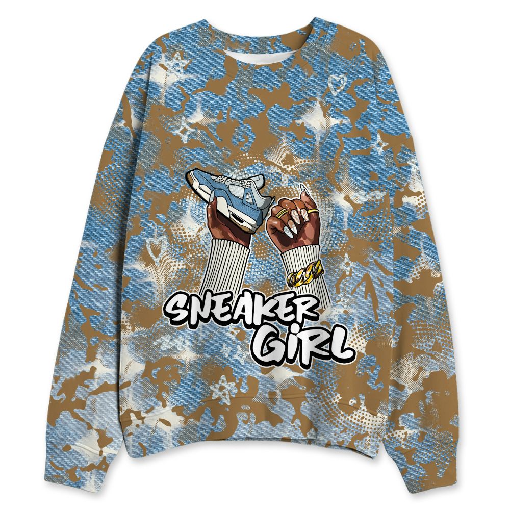 Denim-Worn-Blue-4s-NastyJamz-Sweatshirt-Match-Sneaker-Girl-Nail-3D-All-Over-Print