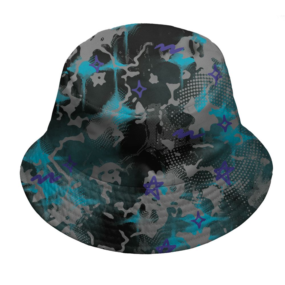 Aqua-8s-NastyJamz-Bucket-Hat-Match-Sneaker-Girl-Nail-All-Over-Print