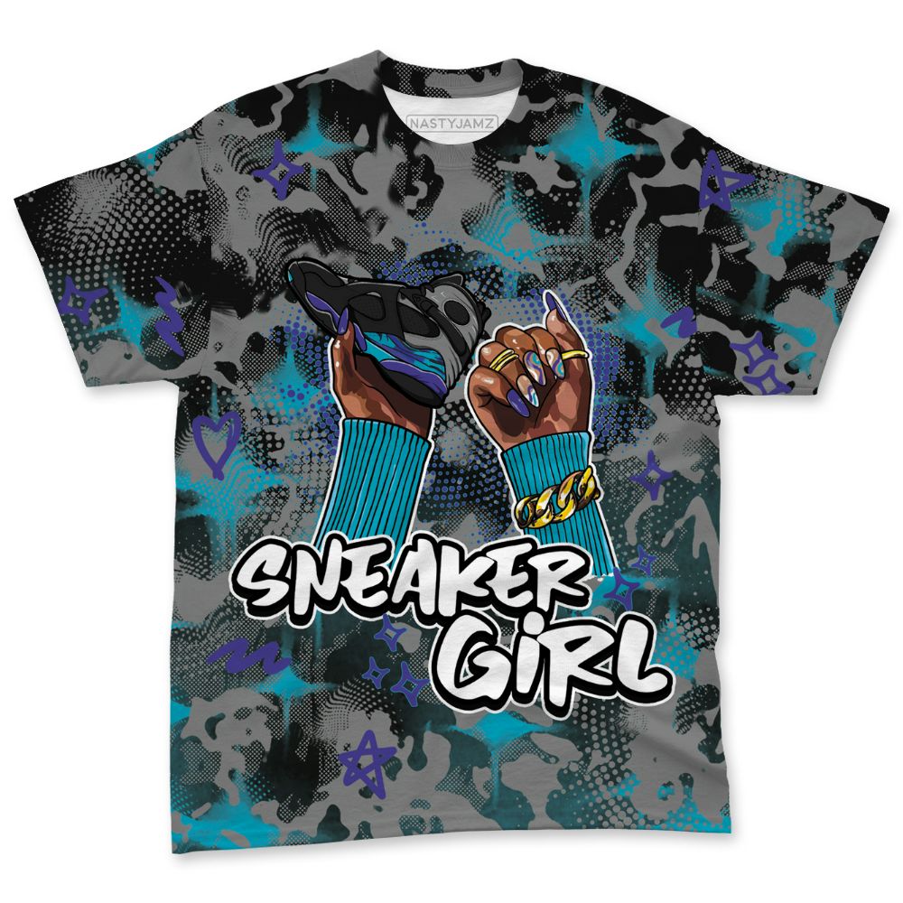 Aqua-8s-NastyJamz-T-Shirt-Match-Sneaker-Girl-Nail-3D-All-Over-Print