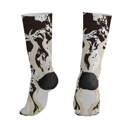 Black-Collective-5s-NastyJamz-Socks-Match-23-Burning-Fire-3D-All-Over-Print