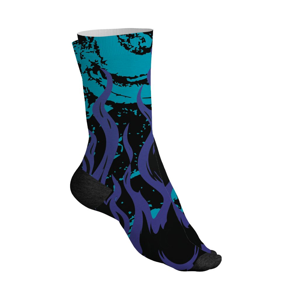 Aqua-8s-NastyJamz-Socks-Match-23-Burning-Fire-3D-All-Over-Print