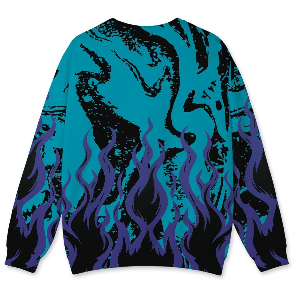 Aqua-8s-NastyJamz-Sweatshirt-Match-23-Burning-Fire-3D-All-Over-Print