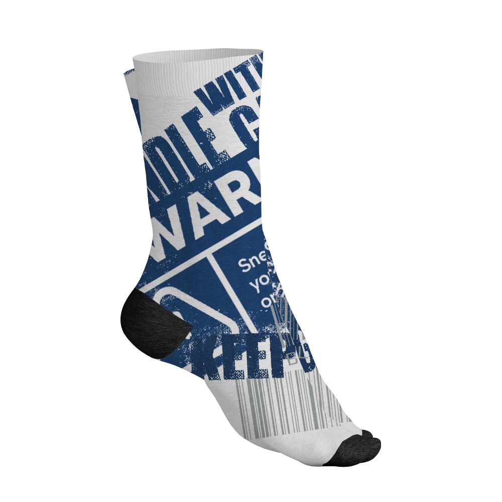 AJ 12 French Blue.NastyJamz Socks Match.Sneaker Addict 3D Warning