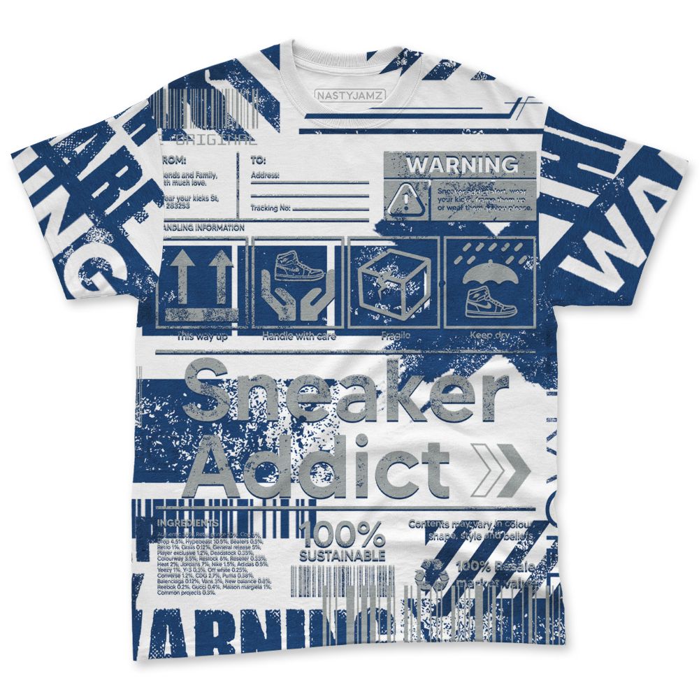 French-Blue-12s-NastyJamz-T-Shirt-Match-Sneaker-Addict-All-Over-Print-Warning