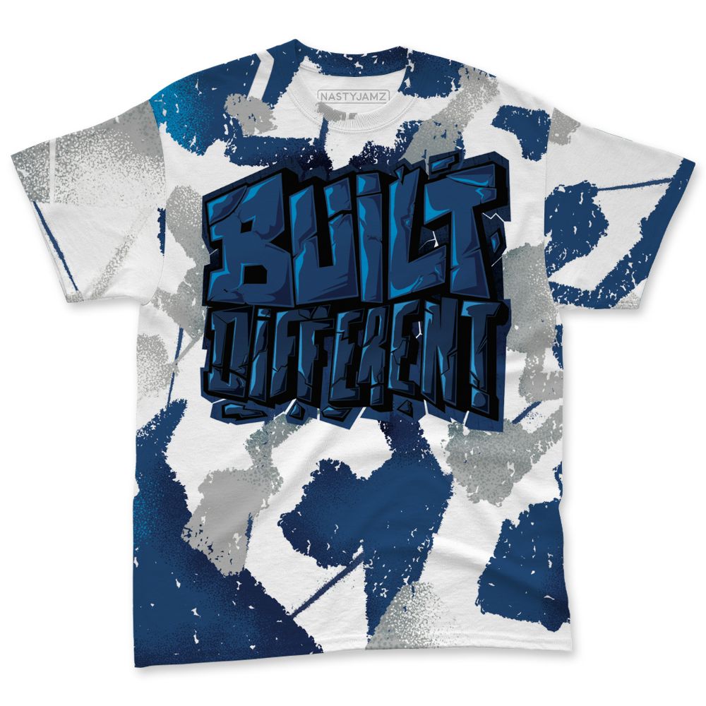 French-Blue-12s-NastyJamz-T-Shirt-Match-Built-Different-All-Over-Print-Broken