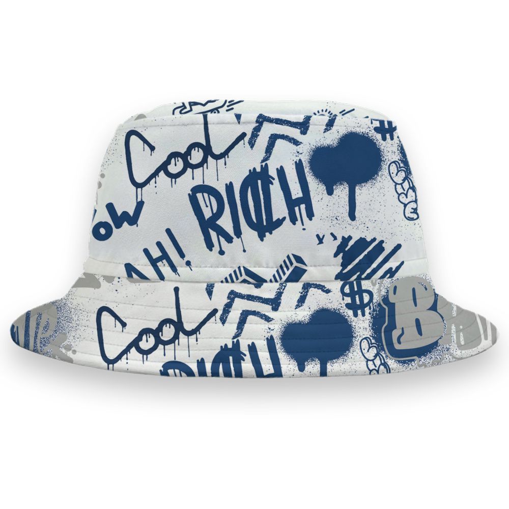 French-Blue-12s-NastyJamz-Bucket-Hat-Match-Graffiti-King-All-Over-Print-Doodle-Style