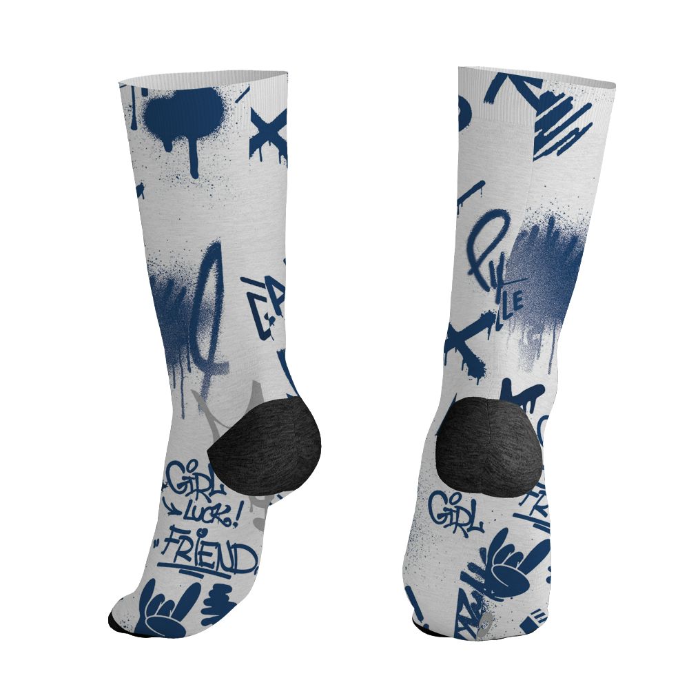 AJ 12 French Blue.NastyJamz Socks Match.Graffiti King 3D Doodle Style