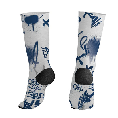 AJ 12 French Blue.NastyJamz Socks Match.Graffiti King 3D Doodle Style