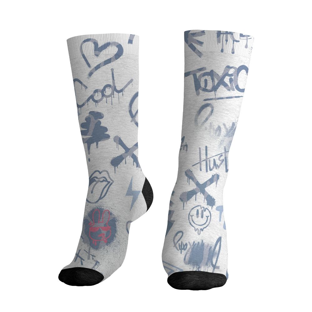 Cobalt-Bliss-3s-NastyJamz-Socks-Match-Graffiti-King-3D-All-Over-Print-Doodle-Style