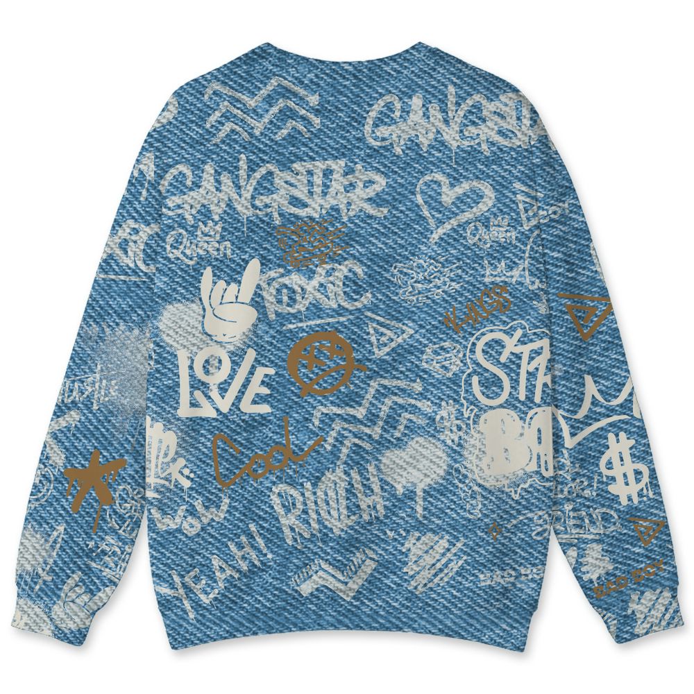 Denim-Worn-Blue-4s-NastyJamz-Sweatshirt-Match-Graffiti-King-3D-All-Over-Print-Doodle-Style