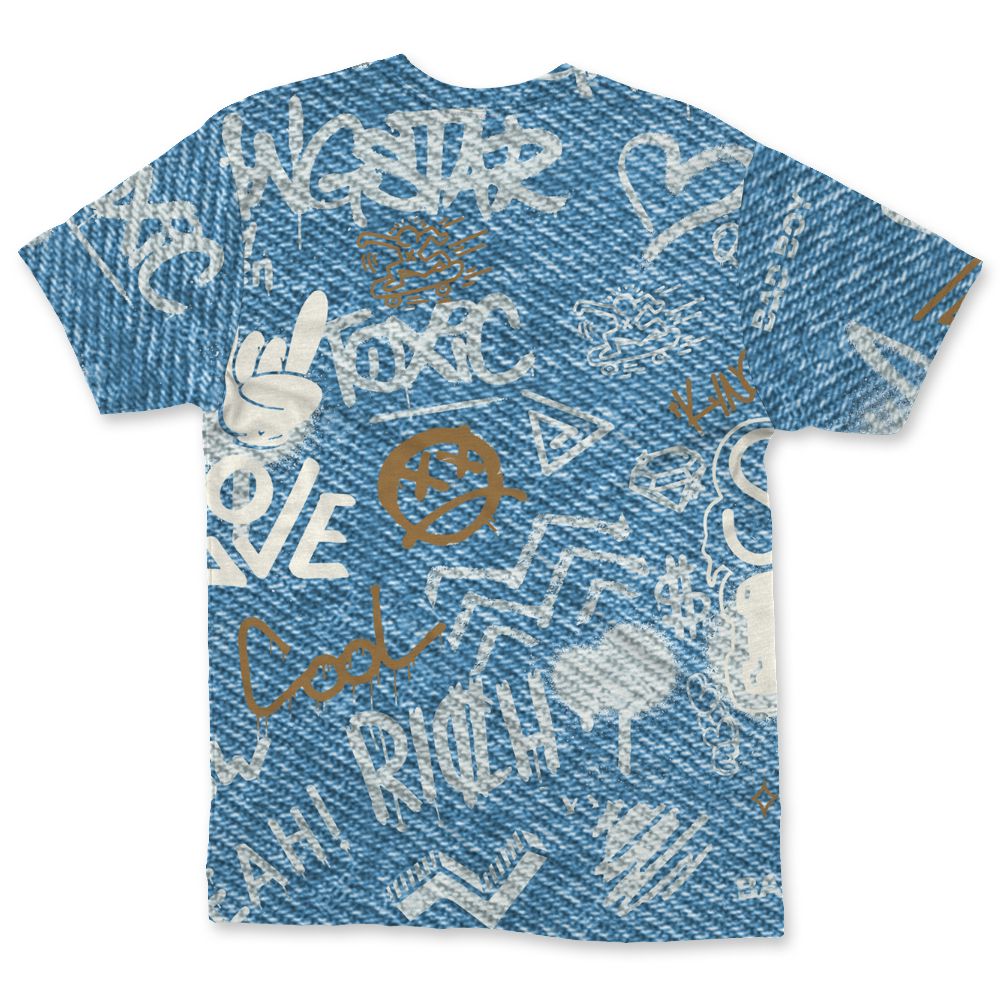 Denim-Worn-Blue-4s-NastyJamz-T-Shirt-Match-Graffiti-King-3D-All-Over-Print-Doodle-Style