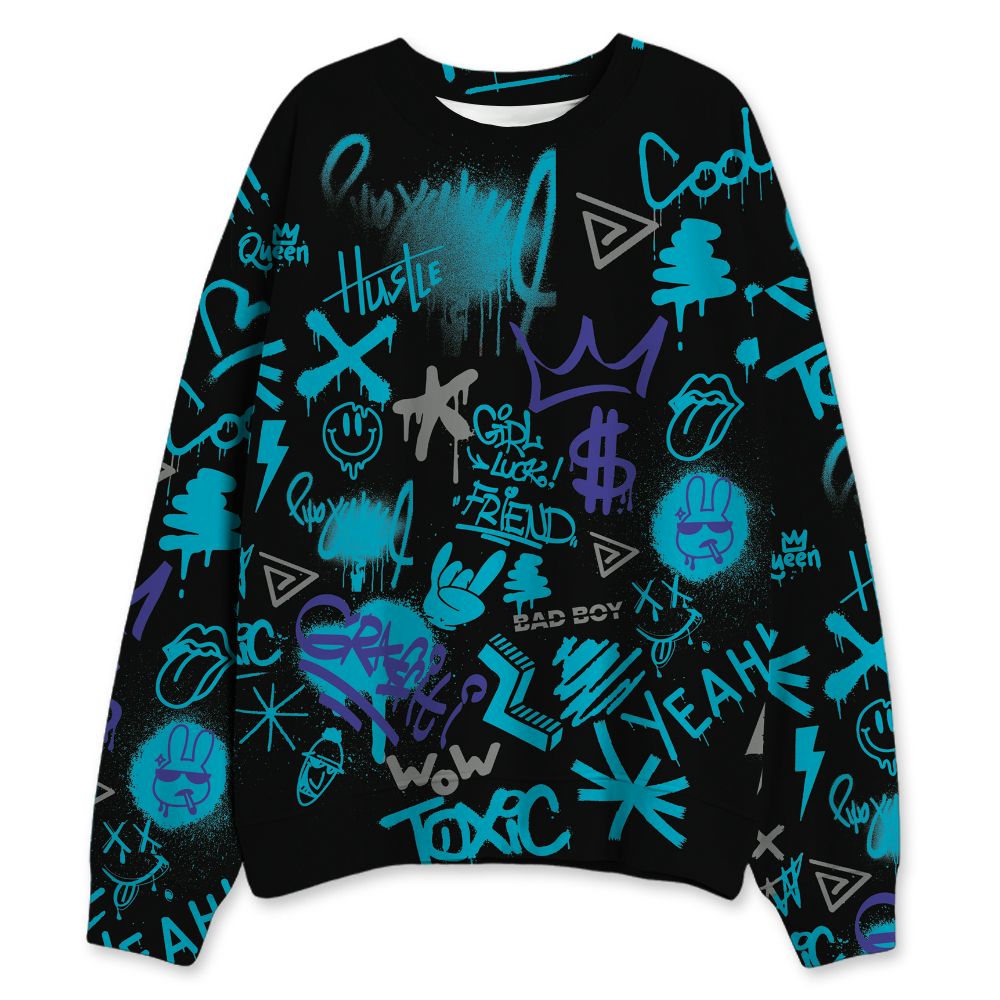 Aqua-8s-NastyJamz-Sweatshirt-Match-Graffiti-King-3D-All-Over-Print-Doodle-Style