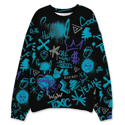 Aqua-8s-NastyJamz-Sweatshirt-Match-Graffiti-King-3D-All-Over-Print-Doodle-Style