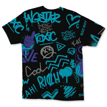 Aqua-8s-NastyJamz-T-Shirt-Match-Graffiti-King-3D-All-Over-Print-Doodle-Style
