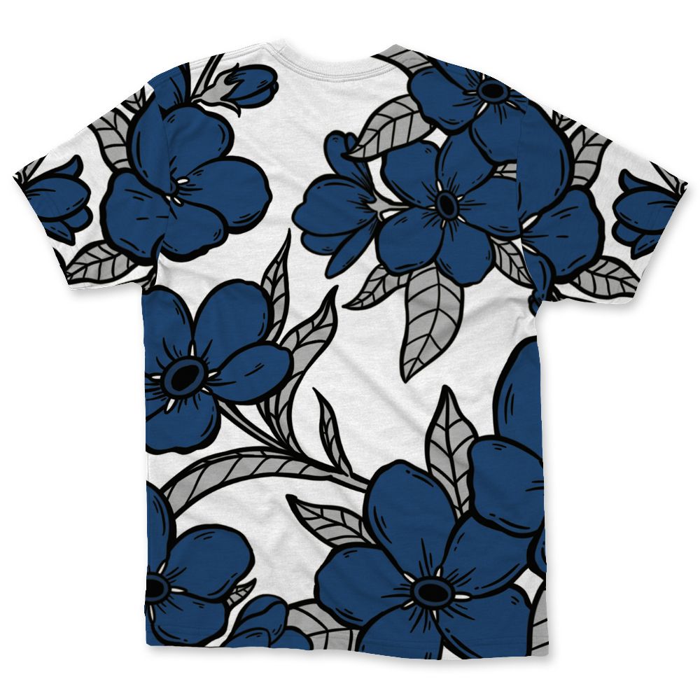 French-Blue-12s-NastyJamz-T-Shirt-Match-Forget-Me-Not-All-Over-Print-Bloom