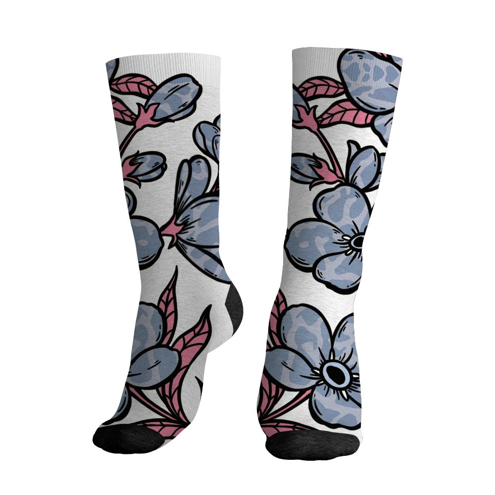 Cobalt Bliss 3s NastyJamz Socks Match Forget Me Not All-Over Print Bloom