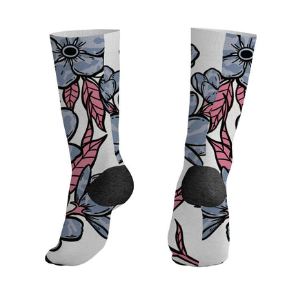 Cobalt Bliss 3s NastyJamz Socks Match Forget Me Not All-Over Print Bloom