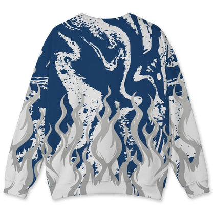 French-Blue-12s-NastyJamz-Sweatshirt-Match-23-Burning-Fire-All-Over-Print
