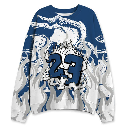 French-Blue-12s-NastyJamz-Sweatshirt-Match-23-Burning-Fire-All-Over-Print