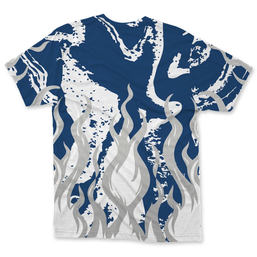 French-Blue-12s-NastyJamz-T-Shirt-Match-23-Burning-Fire-All-Over-Print