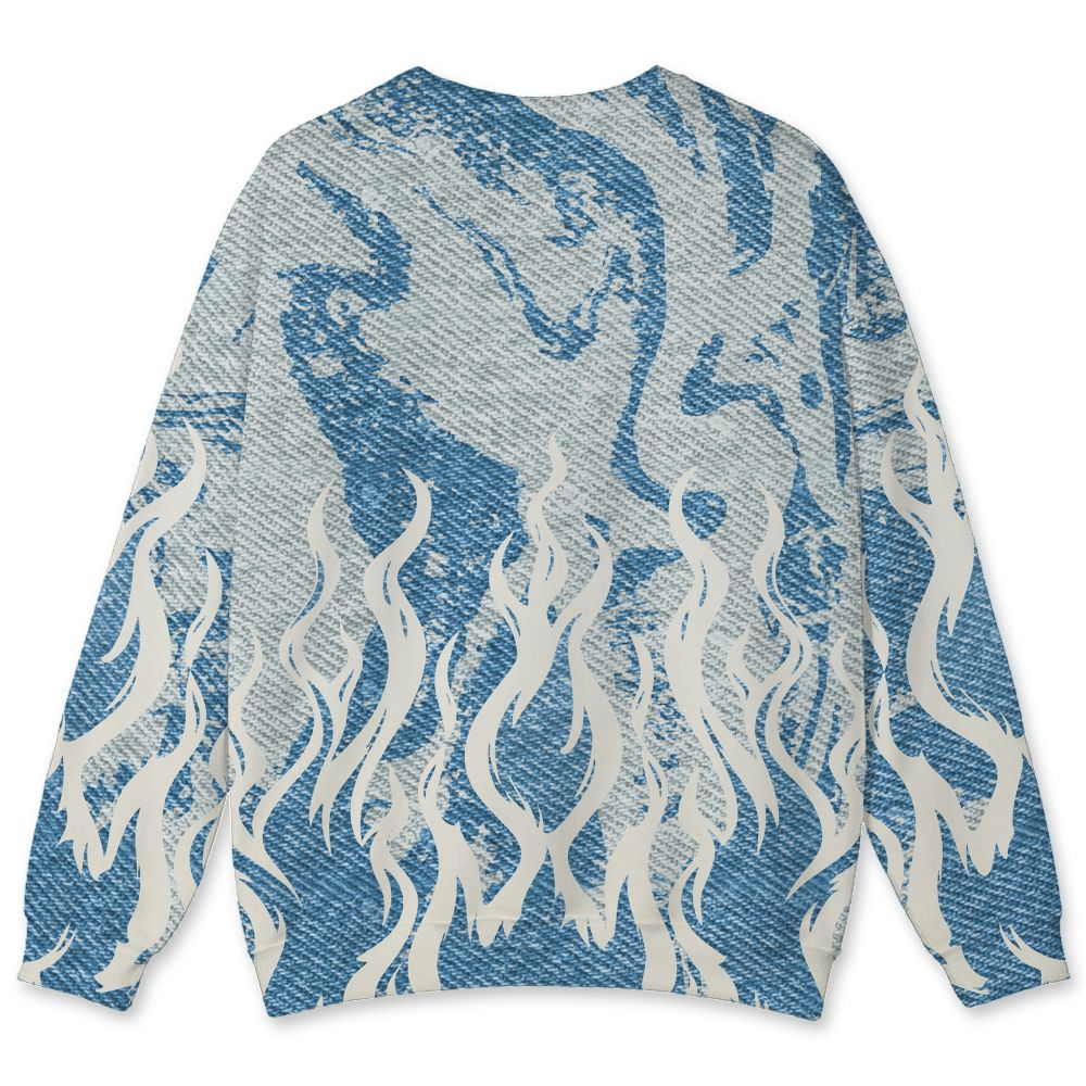 Denim-Worn-Blue-4s-NastyJamz-Sweatshirt-Match-23-Burning-Fire-3D-All-Over-Print