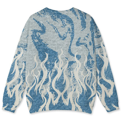 Denim-Worn-Blue-4s-NastyJamz-Sweatshirt-Match-23-Burning-Fire-3D-All-Over-Print