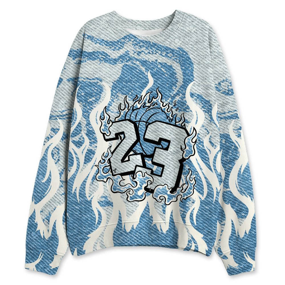 Denim-Worn-Blue-4s-NastyJamz-Sweatshirt-Match-23-Burning-Fire-3D-All-Over-Print