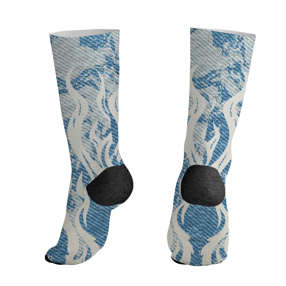Denim-Worn-Blue-4s-NastyJamz-Socks-Match-23-Burning-Fire-3D-All-Over-Print