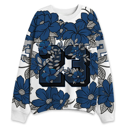 French-Blue-12s-NastyJamz-Sweatshirt-Match-23-Floral-All-Over-Print-Flower