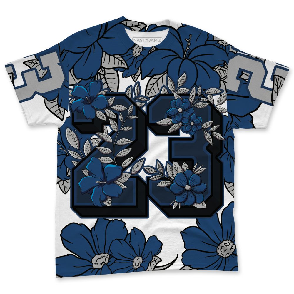 French Blue 12s NastyJamz Tee Match 23 Floral All-Over Print Flower