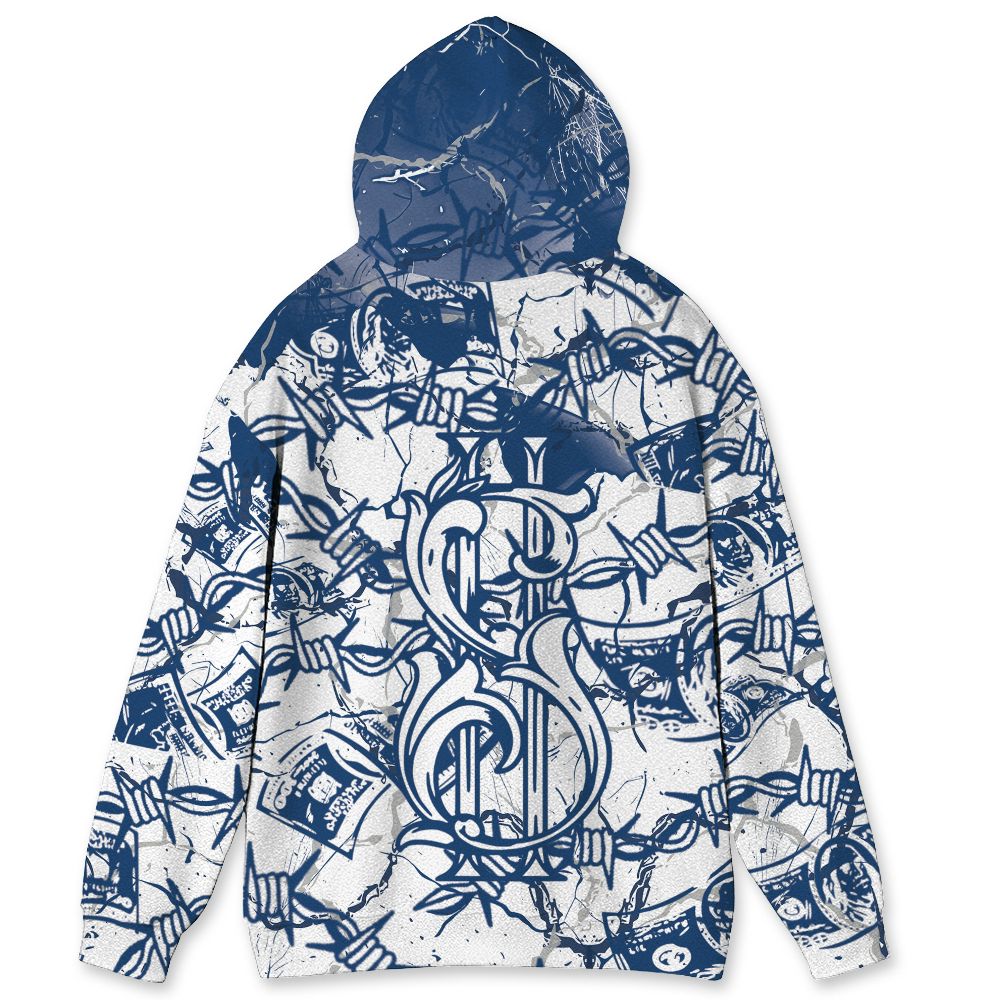 French-Blue-12s-NastyJamz-Hoodie-Match-Tough-People-Never-Fall-All-Over-Print