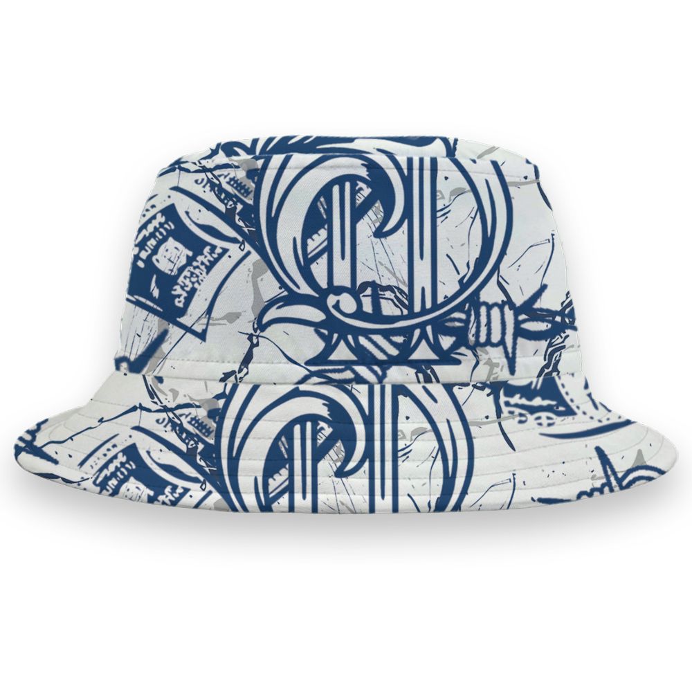 French-Blue-12s-NastyJamz-Bucket-Hat-Match-Tough-People-Never-Fall-All-Over-Print