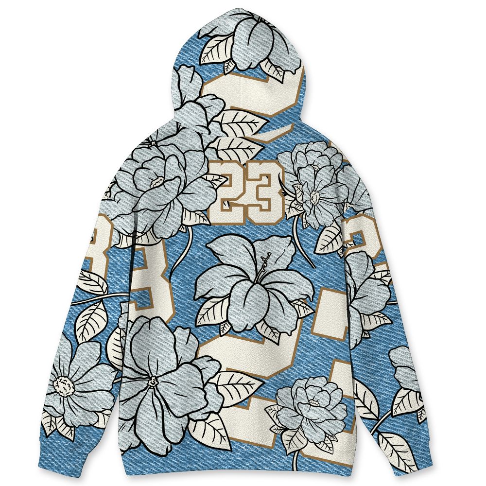 Denim-Worn-Blue-4s-NastyJamz-Hoodie-Match-23-Floral-3D-All-Over-Print-Flower