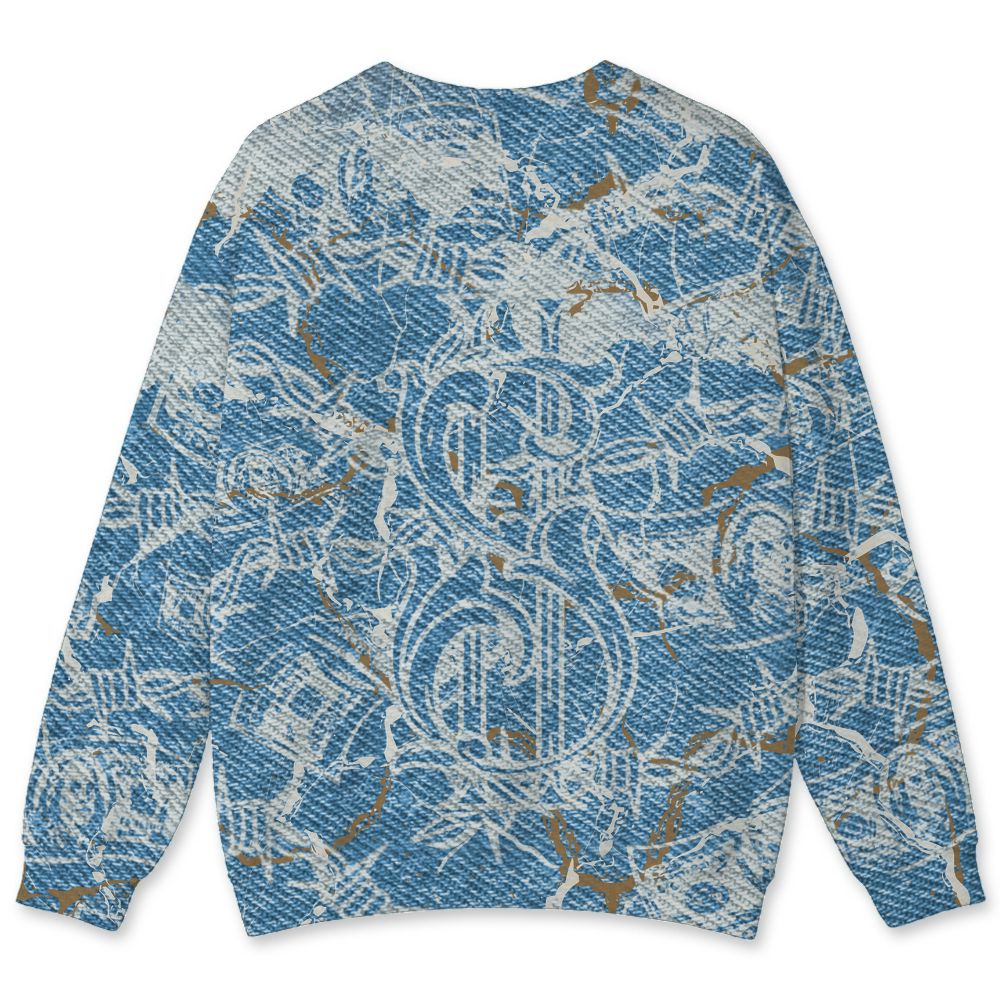 Denim-Worn-Blue-4s-NastyJamz-Sweatshirt-Match-Tough-People-Never-Fall-3D-All-Over-Print
