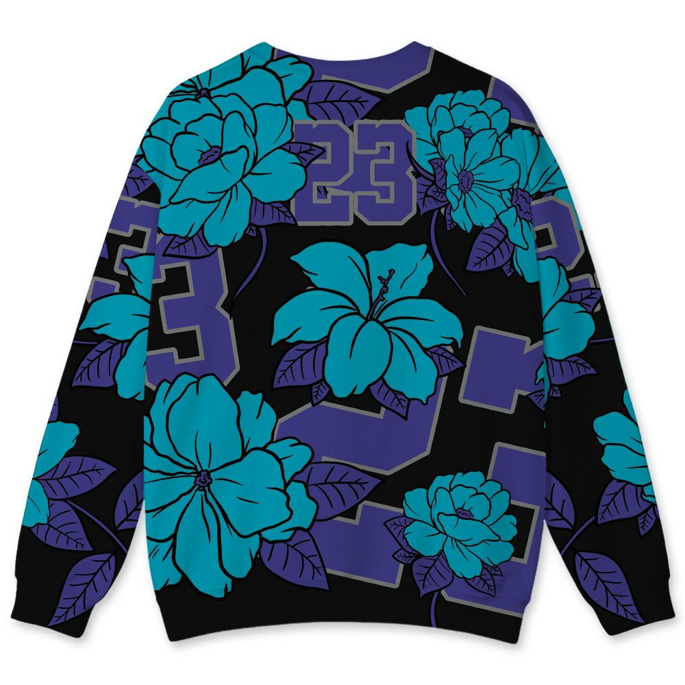 Aqua-8s-NastyJamz-Sweatshirt-Match-23-Floral-3D-All-Over-Print-Flower