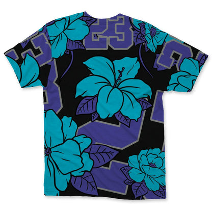 Aqua-8s-NastyJamz-T-Shirt-Match-23-Floral-3D-All-Over-Print-Flower