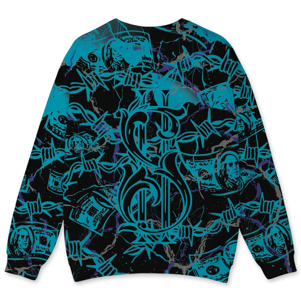 Aqua-8s-NastyJamz-Sweatshirt-Match-Tough-People-Never-Fall-3D-All-Over-Print