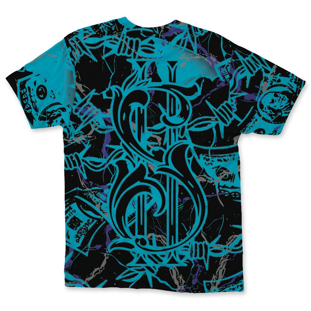 Aqua-8s-NastyJamz-T-Shirt-Match-Tough-People-Never-Fall-3D-All-Over-Print