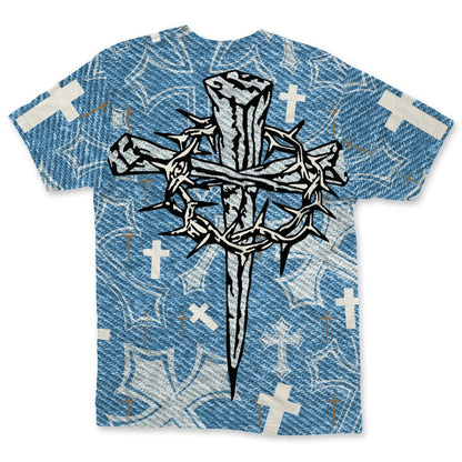 Denim-Worn-Blue-4s-NastyJamz-T-Shirt-Match-God-Got-Me-3D-All-Over-Print