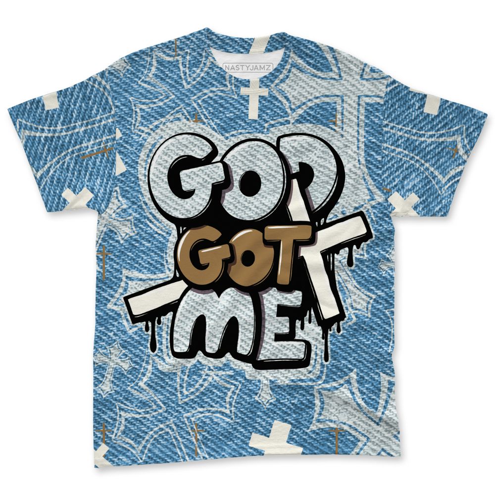 Denim-Worn-Blue-4s-NastyJamz-T-Shirt-Match-God-Got-Me-3D-All-Over-Print