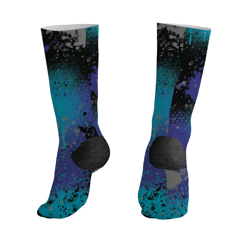 Aqua-8s-NastyJamz-Socks-Match-23-Painted-Graffiti