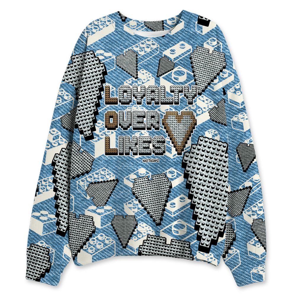 Denim-Worn-Blue-4s-NastyJamz-Sweatshirt-Match-Loyalty-Over-Likes-3D-All-Over-Print