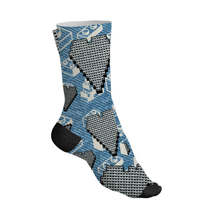Denim-Worn-Blue-4s-NastyJamz-Socks-Match-Loyalty-Over-Likes-3D-All-Over-Print