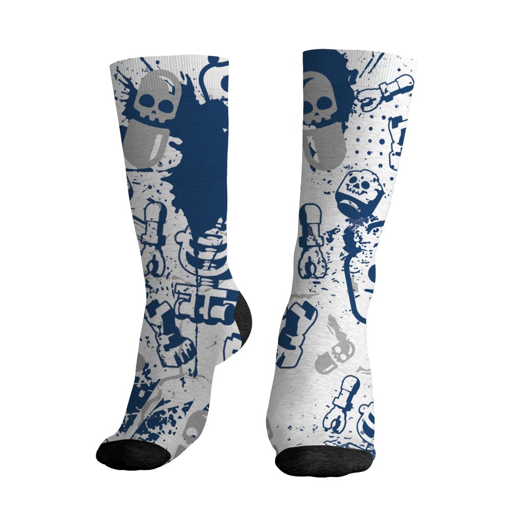 AJ 12 French Blue.NastyJamz Socks Match.Glowing Heart Inside 3D