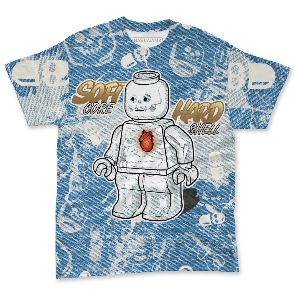 Denim-Worn-Blue-4s-NastyJamz-T-Shirt-Match-Glowing-Heart-Inside-3D-All-Over-Print