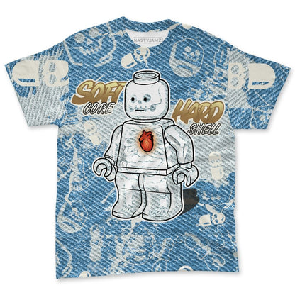 Denim-Worn-Blue-4s-NastyJamz-T-Shirt-Match-Glowing-Heart-Inside-3D-All-Over-Print