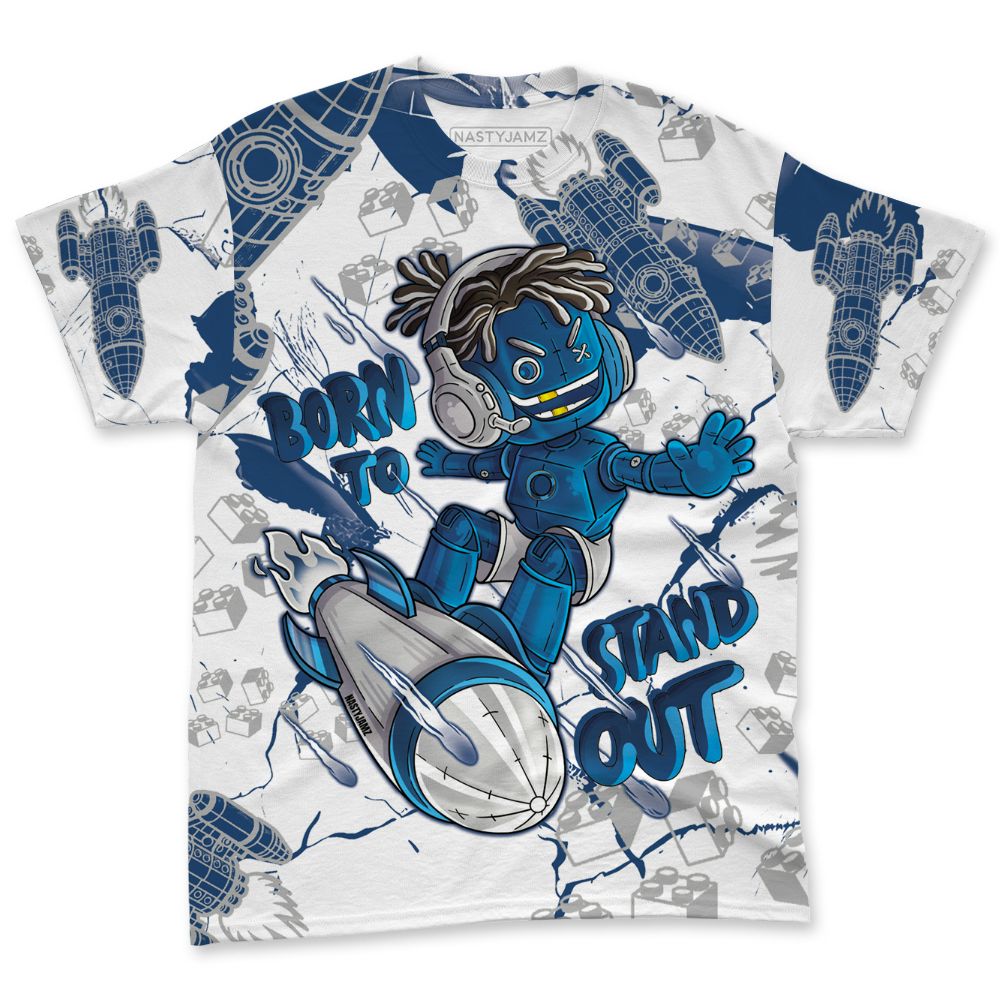 French-Blue-12s-NastyJamz-T-Shirt-Match-Born-To-Stand-Out-All-Over-Print